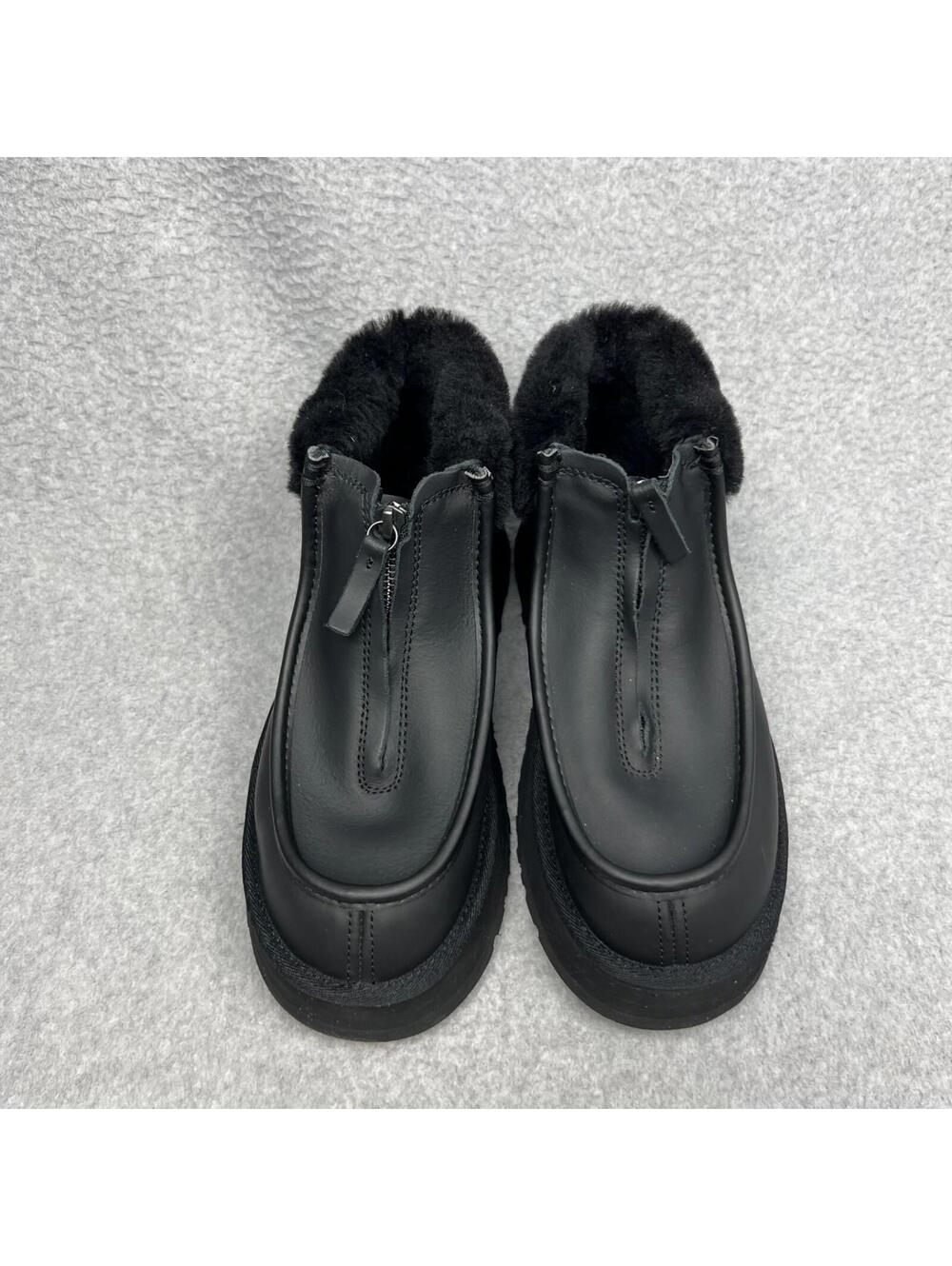 Ugg Funkette Leather Sheepskin Chunky Platform Ankle Boots Womens Size 8 Simple